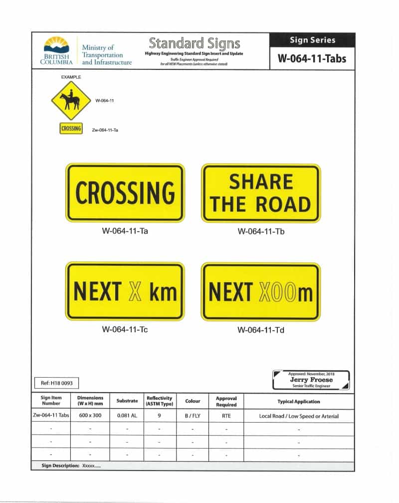 Road Sign Help – Horse Council BC